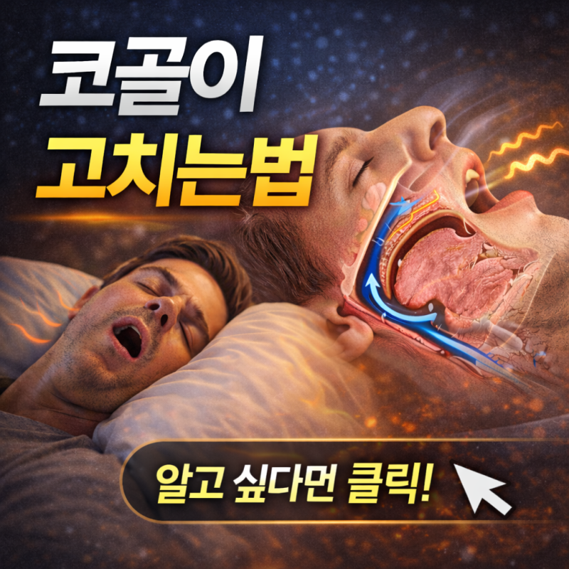코골이, 그냥 두면 건강까지 위험?! 고치는법 지금부터 알려드립니다