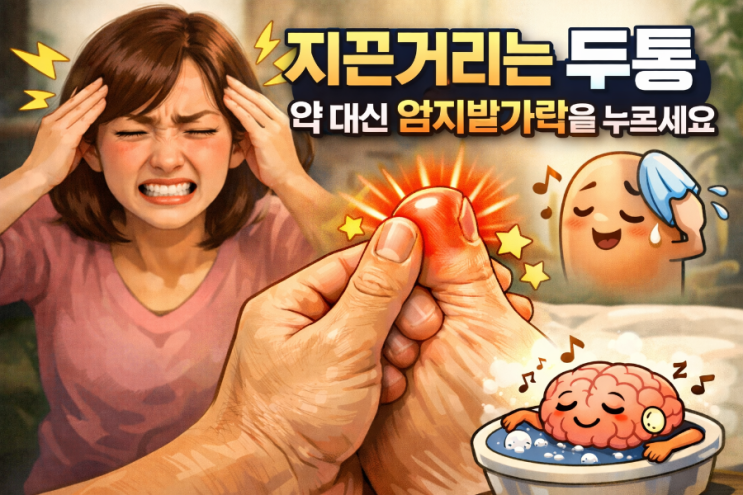  [전문적인 발마사지 가이드 1] 지끈거리는 두통, 약 대신 엄지발가락을 누르세요