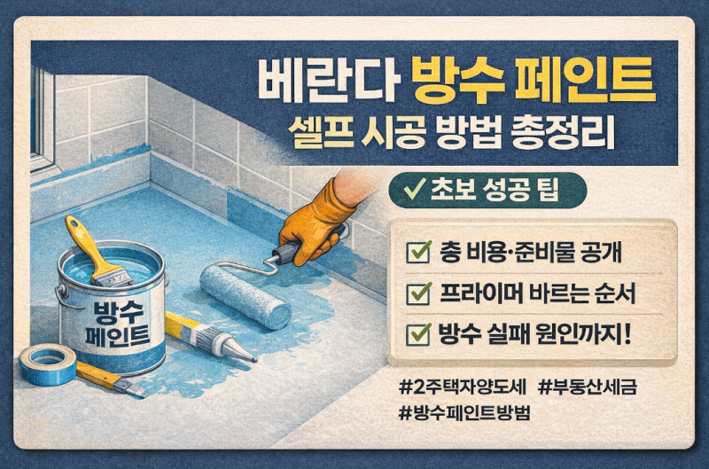 [정보] 베란다 방수 페인트 셀프 시공 방법 총정리 (초보자도 성공하는 방법)