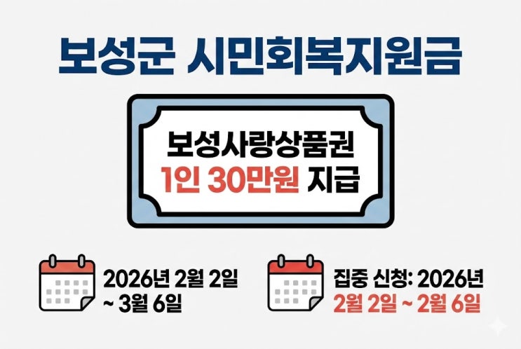 보성군 민생회복지원금 30만원 "나는 대상일까?" 전입일 주민등록 기준 확인했더니