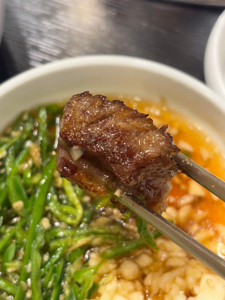 부천 소고기 맛집 한옥집 숯불갈비 지팡갈비 육회 짬뽕냉면 추천