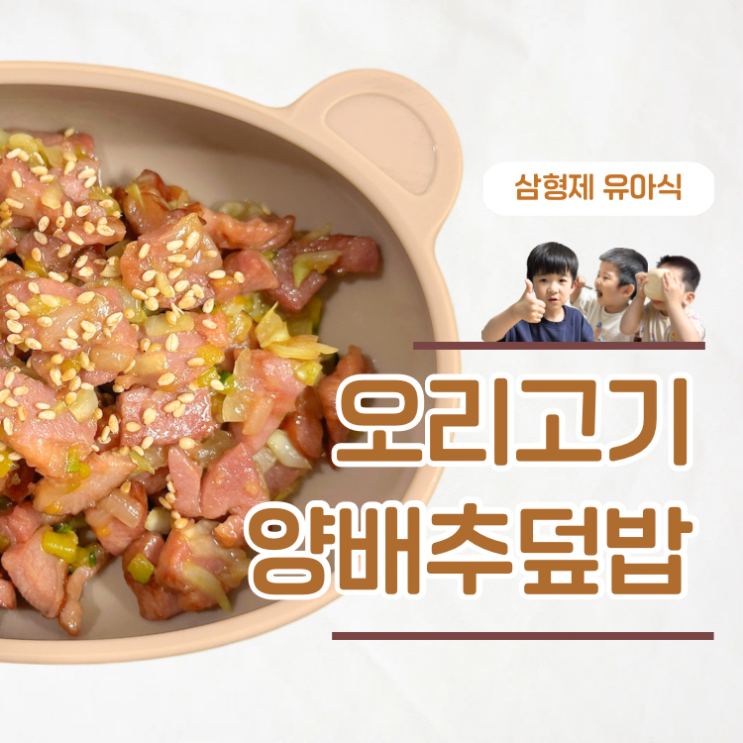  10분완성 초간단 유아식 오리고기 양배추덮밥 레시피