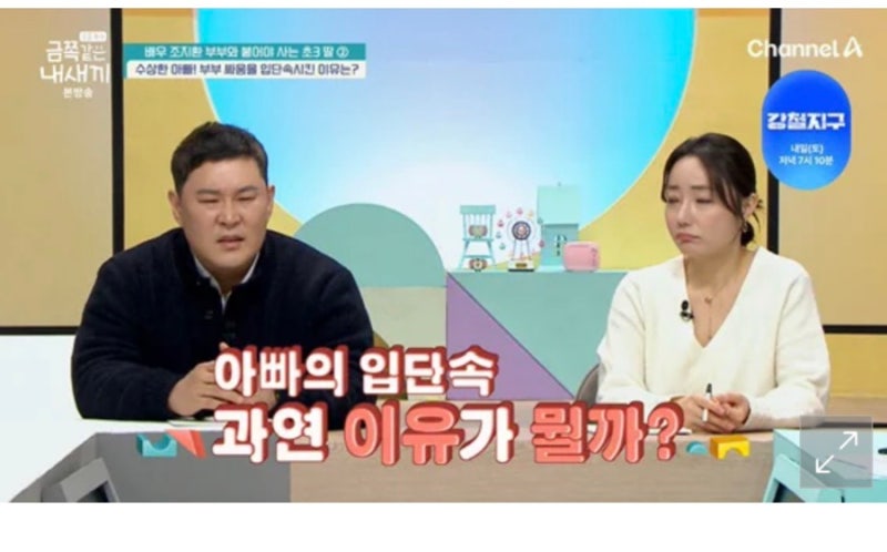 조혜련 동생 조지환, 금쪽이 초3 딸에 '부부싸움 입단속' 충격