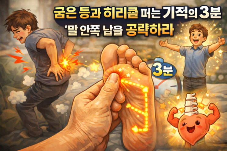  [전문적인 발마사지 가이드 4]굽은 등과 허리를 펴는 기적의 3분, 발 안쪽 날을 공략하라