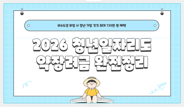 2026 청년일자리도약장려금 완전정리｜비수도권 취업 시 청년·기업 각각 최대 720만 원 혜택