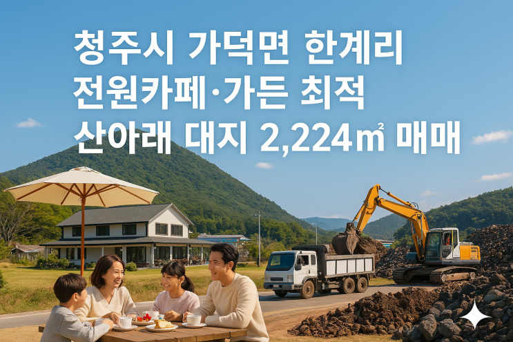  [2026년] 청주시 가덕면 한계리 전원카페·가든 최적 산아래 대지 2,224 매매 (8억)