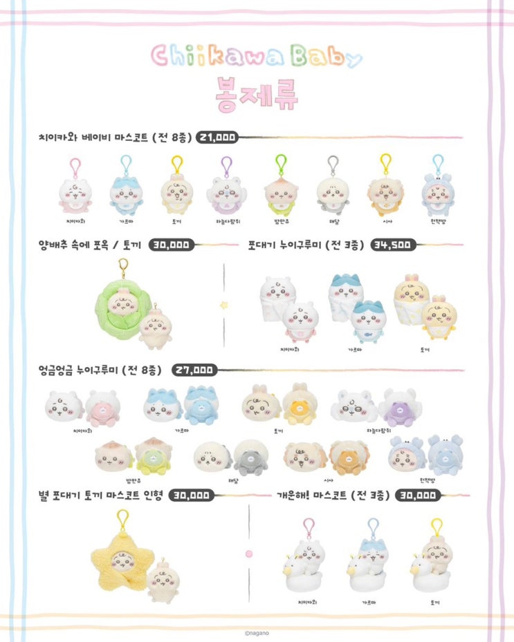 베이비 치이카와 팝업 굿즈 가격, 종류 라인업 정리 MD 더현대