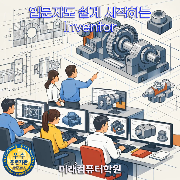 부산국비지원교육추천- Inventor 3D모델링 국비지원 후기! ‘강사님이 정말 쉽게 친절히 가르쳐주셨어요’ 야간 실무과정