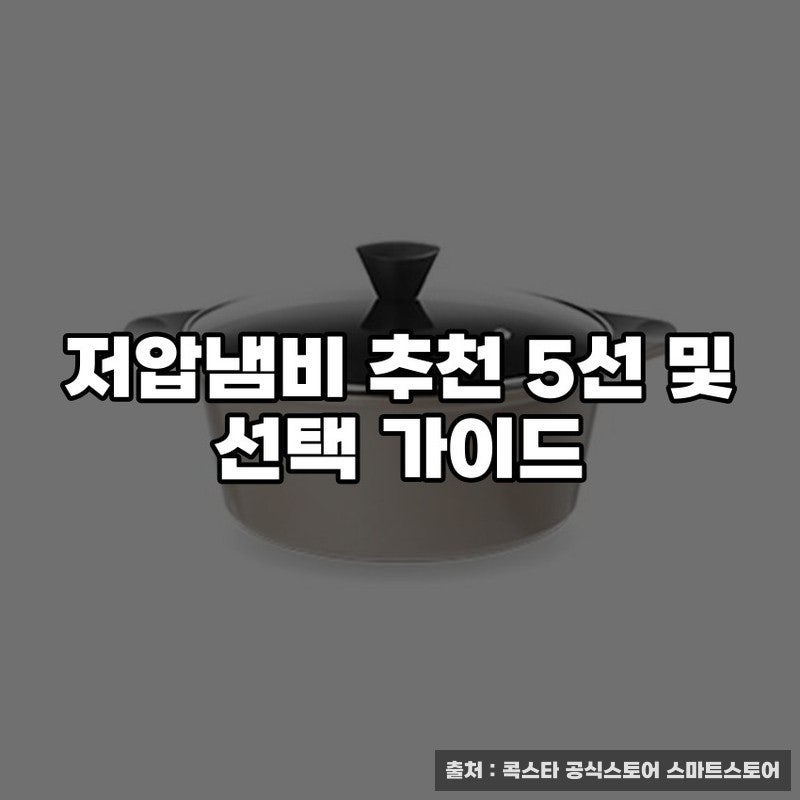 저압냄비 추천 5선 및 선택 가이드