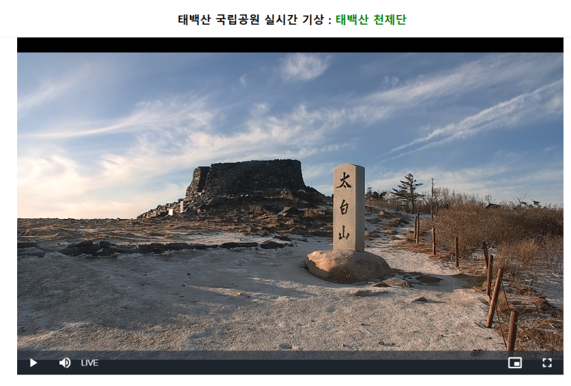 태백산국립공원 실시간 CCTV 확인 방법