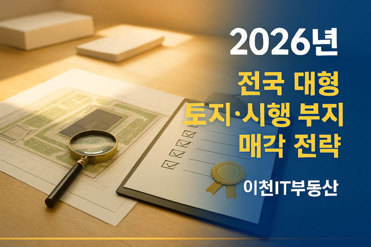  2026년 전국 대형 토지·시행 부지 매각 전략 분석 및 추천