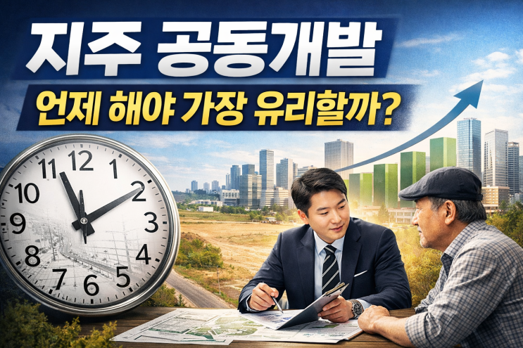  지주 공동개발, 언제 해야 가장 유리할까? 시행부지 전문 중개사가 말하는 ‘타이밍의 기술’