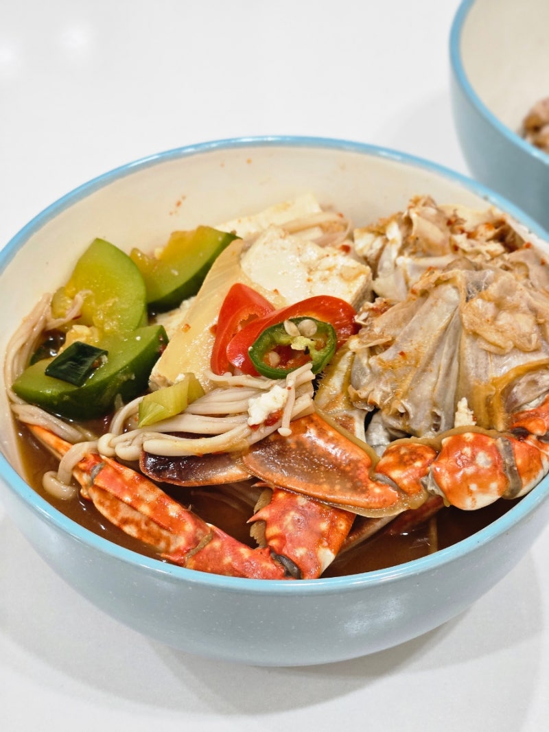 [요리] 냉동꽃게된장찌개 꽃게된장찌개 간단레시피