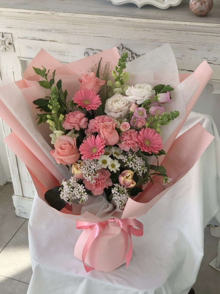  SK스카이뷰꽃집 러블리한 아내생일축하꽃다발 (수원꽃집, 수원꽃배달, 수원생일꽃다발, 온무드플라워스튜디오)