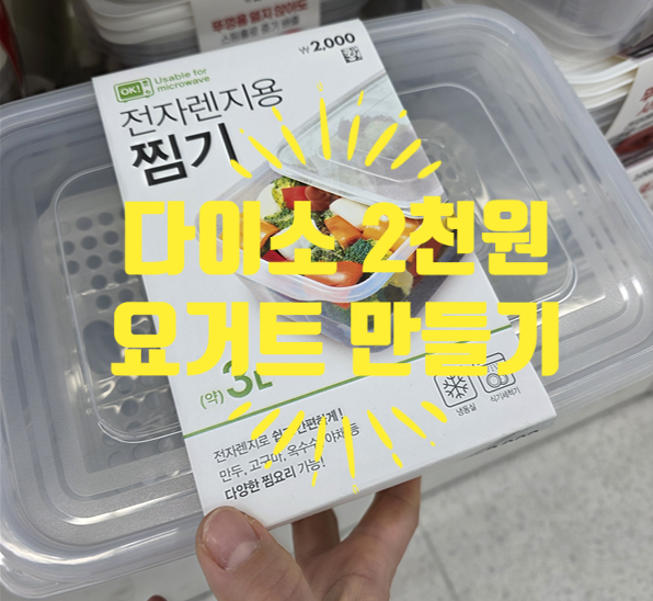 다이어트 식단! 초간편 다이소 2천원으로 그릭요거트 만들기 (기계 X)