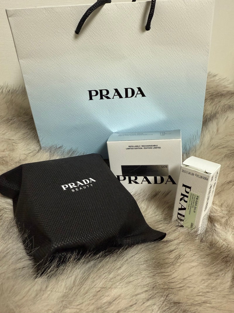 프라다 리빌 메쉬 쿠션 블루 에디션& 에르메스,프라다,루이비통,입생로랑 립밤 비교 후기