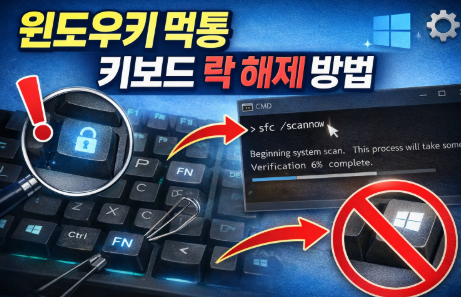 윈도우키 먹통 키보드 락 해제 방법, 갑자기 안 될 때 이렇게 해결했어요