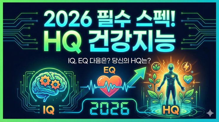  IQ, EQ 다음은 HQ? 2026년 필수 역량 '건강지능'이 뜨는 이유