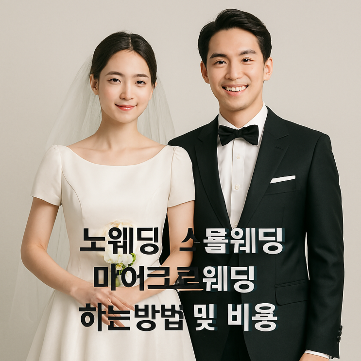 노웨딩 스몰웨딩 마이크로웨딩 비용및 하는방법