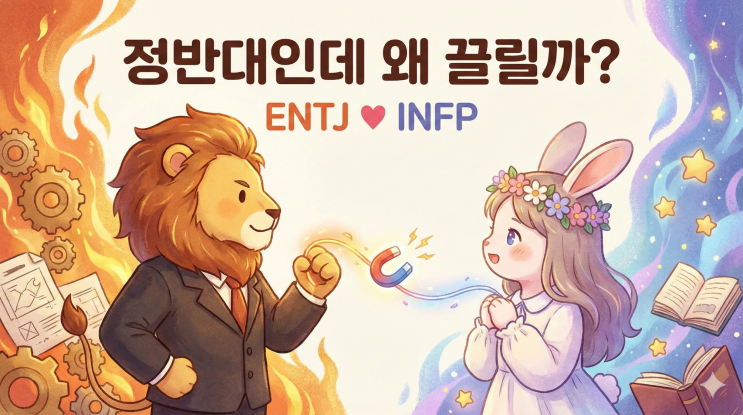  ENTJ x INFP 궁합, 정반대인데 왜 서로에게 끌릴까?