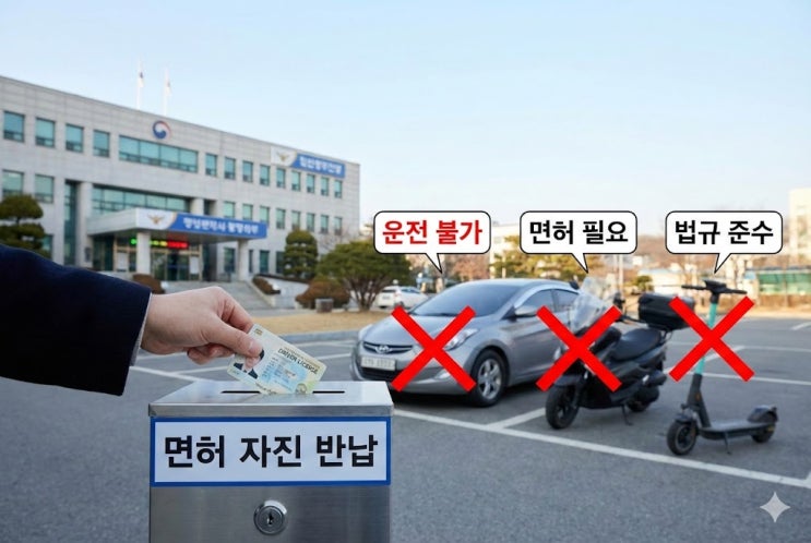  운전면허 반납하면 못하는 것 5가지, 전동킥보드, 이륜차 몰랐다간 과태료