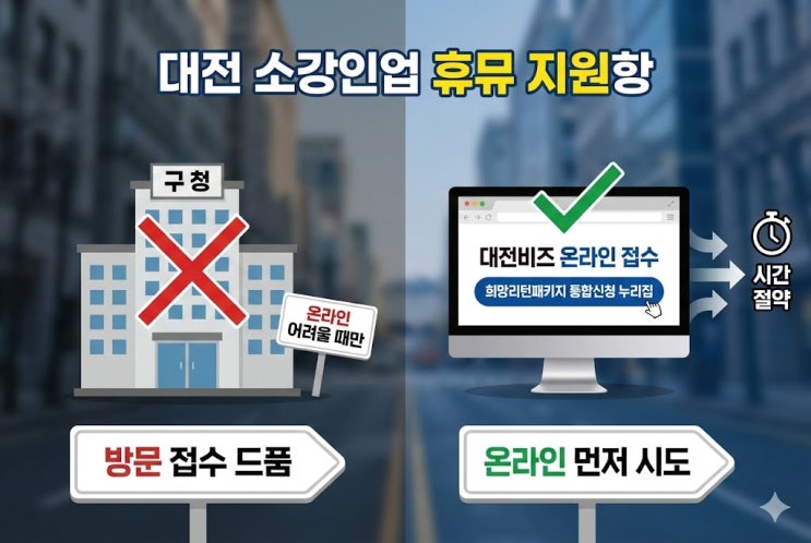  대전시 소상공인 폐업지원금 신청 구청 방문 vs 온라인 "어디가 빠를까?" 직접 해봤더니 이게 편함