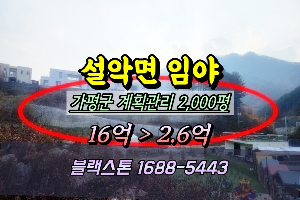  가평군 설악면 임야 경매 신천리2천평 2억대 ︎2024타경5780