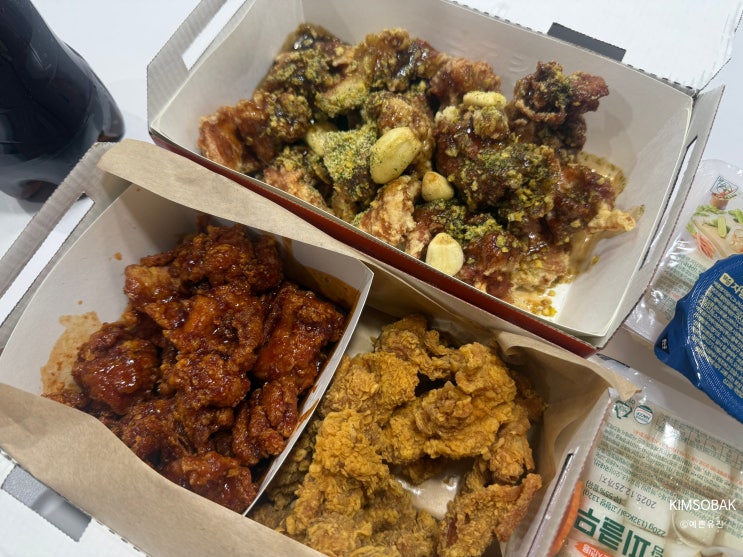  자담치킨 순살마튀니치킨,순살양념,후라이드 포장후기