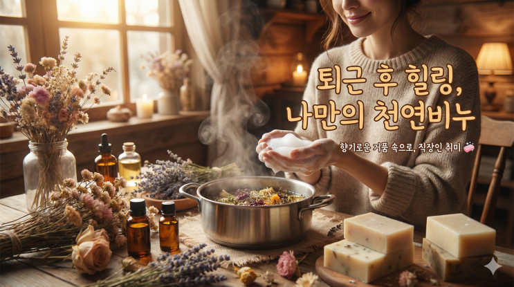  천연비누 만들기 입문, 퇴근 후 향기로운 거품 속에서 피부도 마음도 힐링되는 직장인 취미 