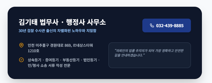  인천상속등기 셀프등기가 정답일까요?