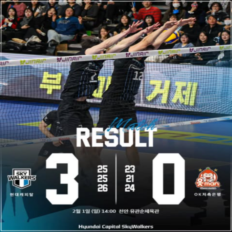 현대캐피탈 처음으로 승점 50점 돌파!! 범실?? 블로킹과 서브에이스로 극복하면 돼..물론 줄여야하기도 해!!
