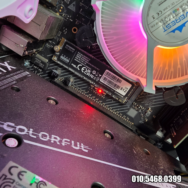  돈암동 컴퓨터수리 모니터 연결 안됨 KLEVV NVMe 512GB 고장 출장 해결