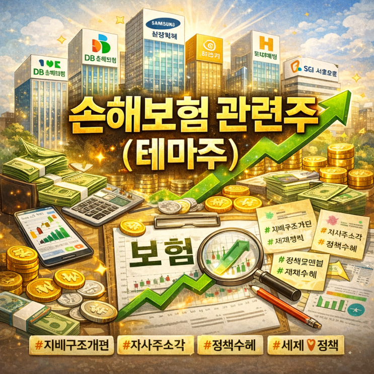  손해보험 관련주(테마주)에 대해