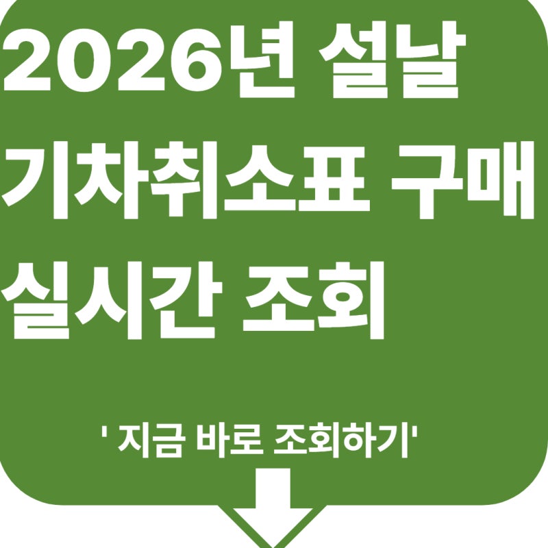 설날 기차취소표 예매 방법 실시간 조회 구매 비용 입석자리
