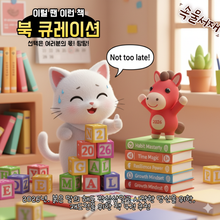  [북 큐레이션]2026년. 붉은 말의 해도 작심삼일로 시작한 당신을 위한, 재도전을 위한 책 4권 추천