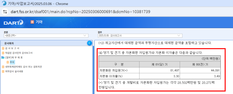  1023 차입원가_차입원가 자본화 관련 주석공시 및 사례