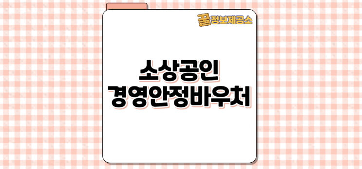  소상공인 경영안정바우처 핵심 정리: 25만 원 바우처 혜택 받기