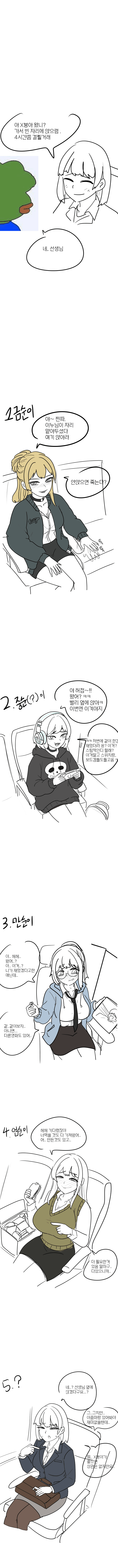  버스 앉을 자리 고르는.manhwa