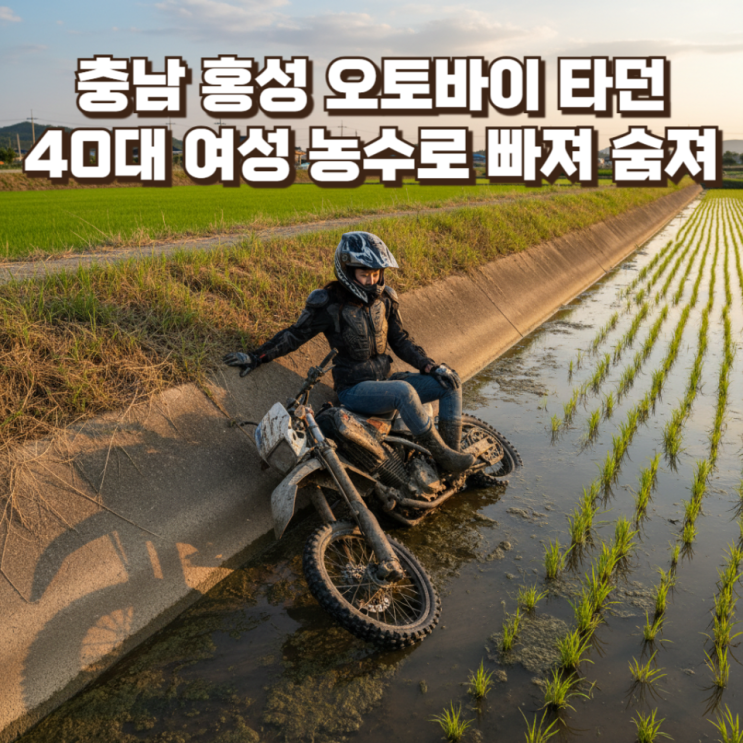  홍성 이면도로 농수로 사고, 40대 여성 사망 — 오토바이 운전자에게 농수로는 왜 치명적인가