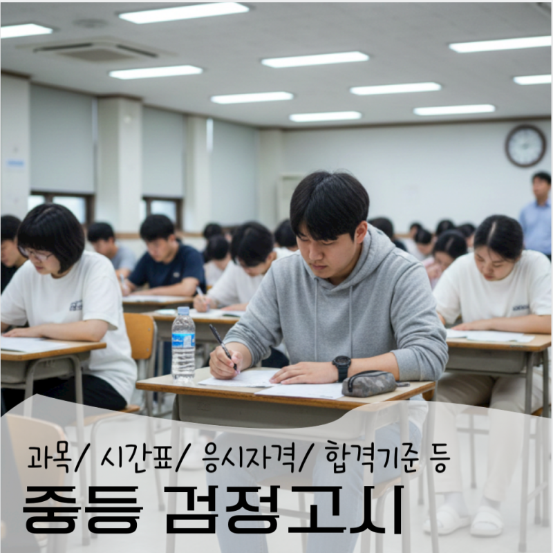 중학교 검정고시 과목 일정 시험시간표 합격 기준ㅣ 중졸 검정고시 완벽 정리