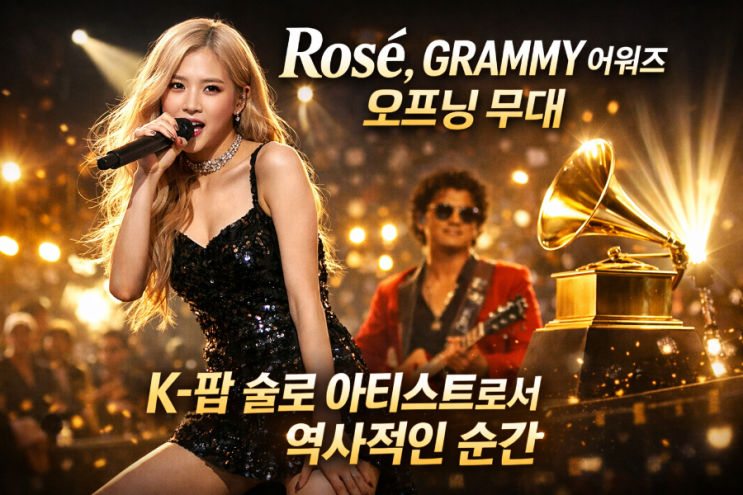  Rosé 그래미 어워즈 오프닝 무대, K-팝 솔로 아티스트로서 역사적인 순간