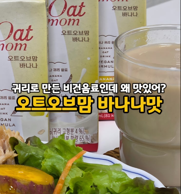  오트밀 다이어트 추천! 저지방 고단백 락토프리 오트밀우유 오트오브맘 바나나맛