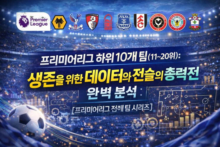  하위 10개 팀(11~20위): 생존을 위한 데이터와 전술의 총력전 ️완벽 분석 [프리미어리그 전체 팀 시리즈]