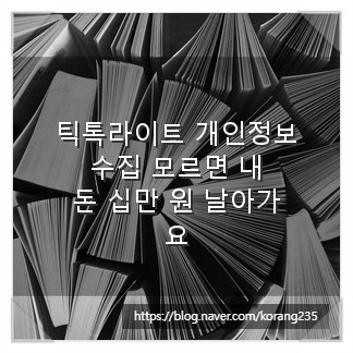 <b>틱톡</b>라이트 <b>개인정보 수집</b> 모르면 내 돈 십만 원 날아가요