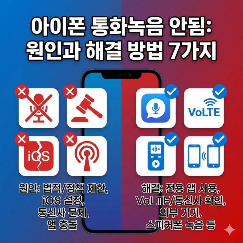 아이폰 통화녹음 안됨 원인과 해결 방법 7가지