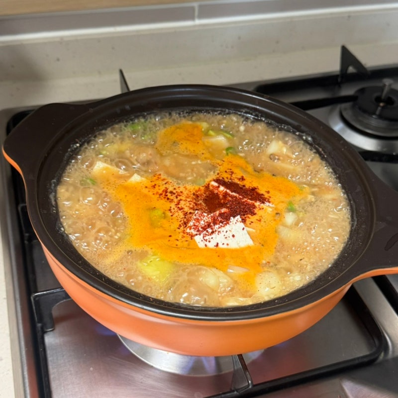샐마 무균열뚝배기 전골팟으로 해물된장찌개 만들기