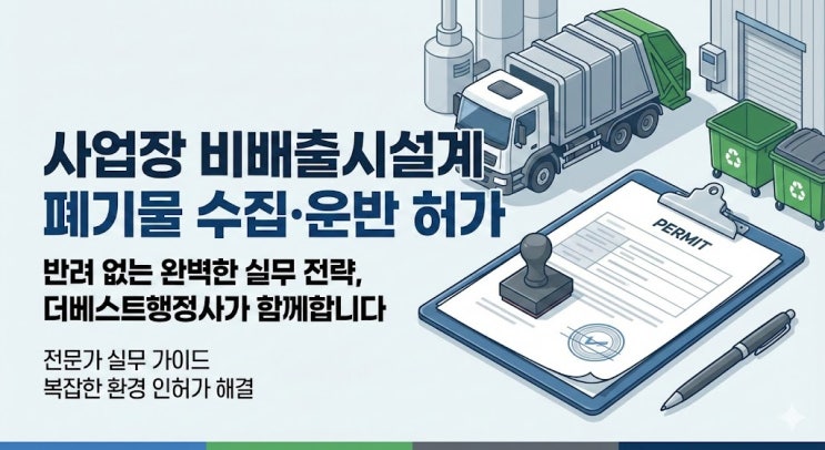  사업장 비배출시설계 폐기물 수집운반허가, 반려 없이 한 번에 통과하는 실무 전략 (차량/시설/사업계획서)