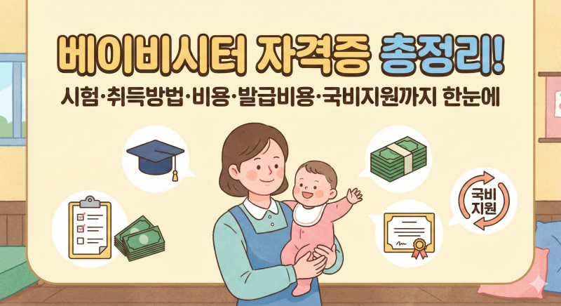 베이비시터 자격증 총정리! 시험·취득방법·비용·발급비용·국비지원·월급까지 한눈에