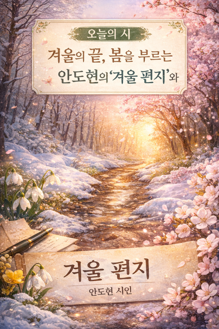  [오늘의 시] 겨울의 끝, 봄을 부르는 안도현의 ‘겨울 편지’와 감성