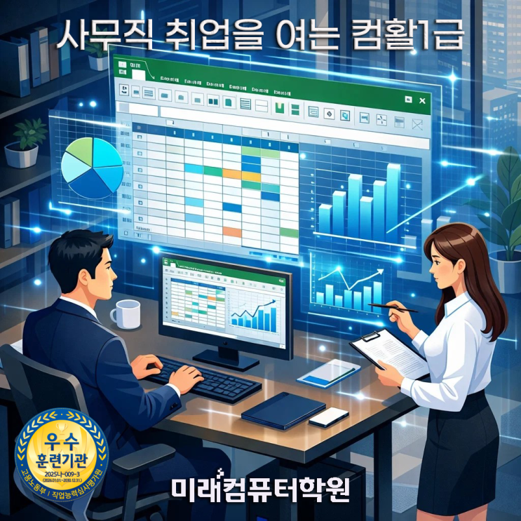  부산컴활1급학원추천-수강후기로 보는 부산 컴활1급 단기완성! 엑셀·엑세스 VBA 실무까지 국비로 끝내기